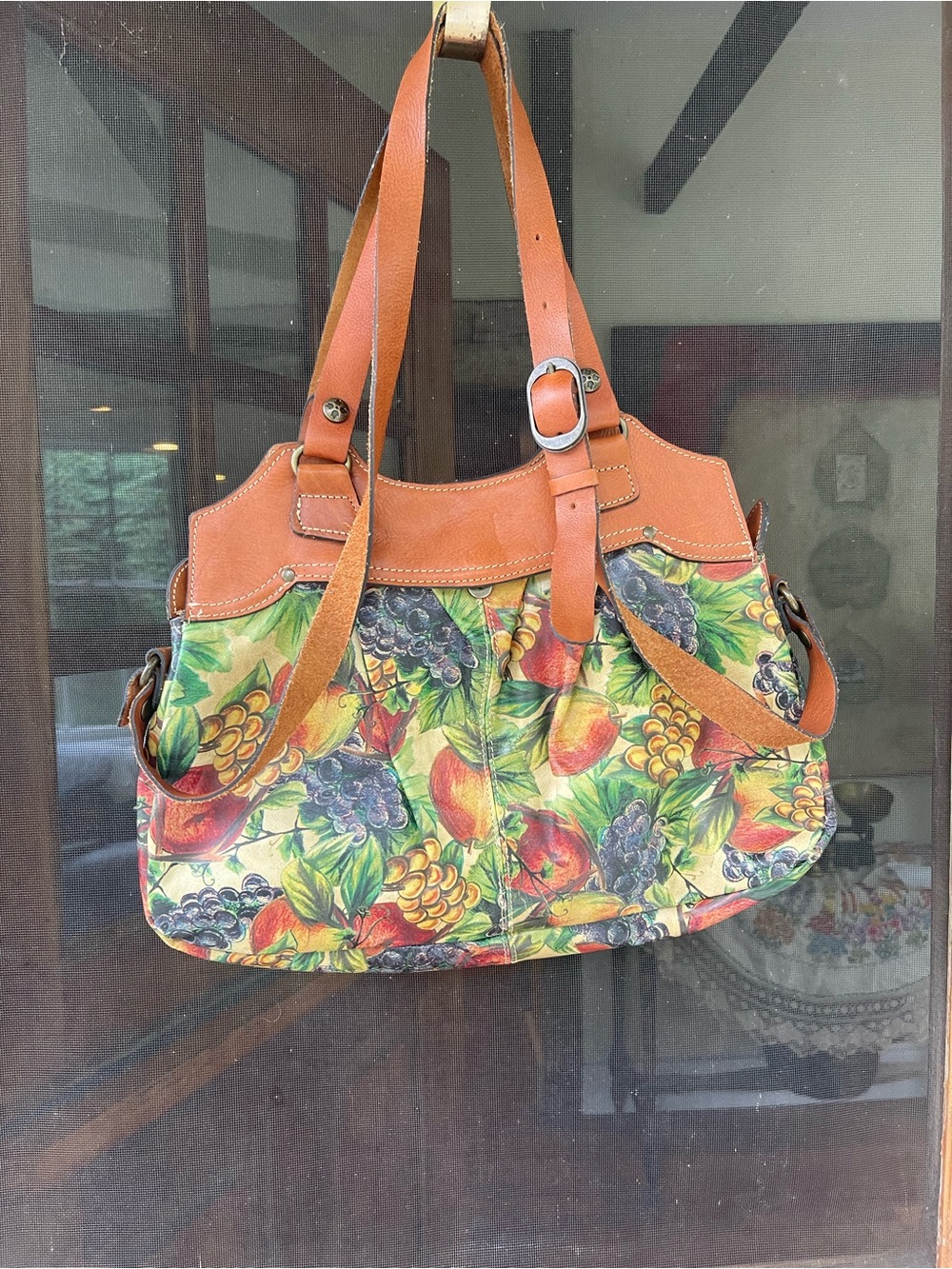 Patricia Nash Leather-Trim Fruit Shoulder Bag NWOT